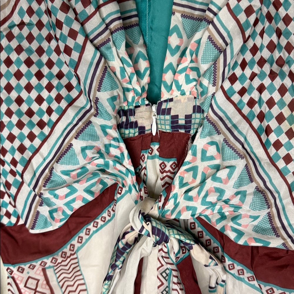 Issa London 100 percent silk tunic style Multicolor Geometric blouse - Picture 9 of 15